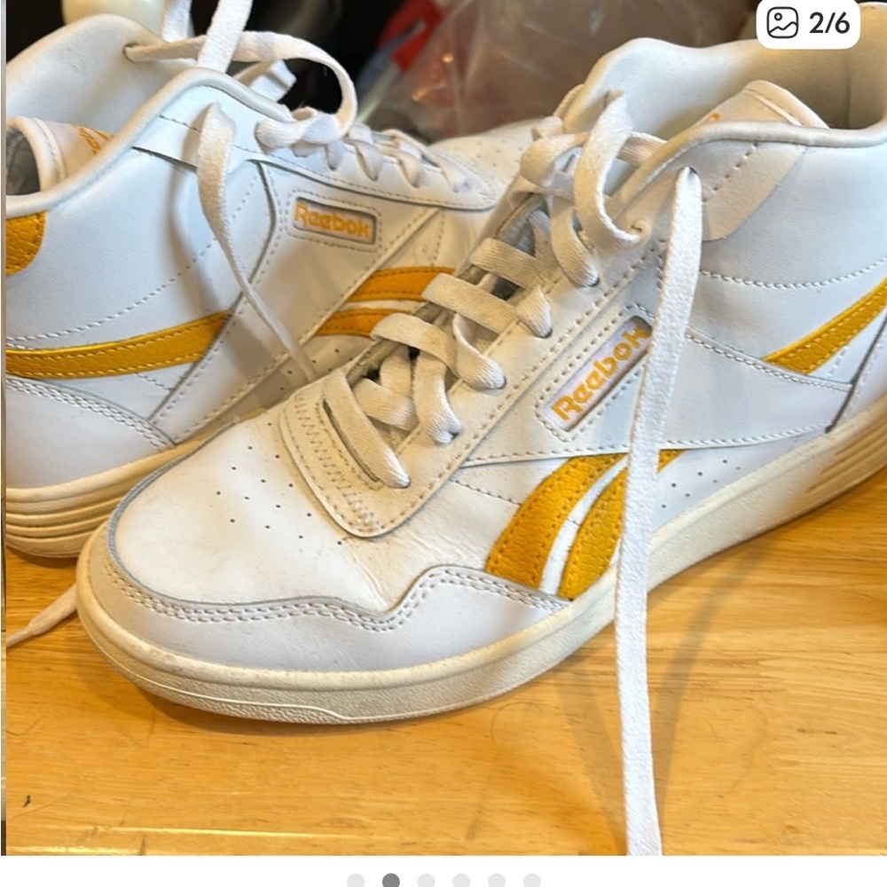 Reebok White and Gold Women's Sneakers